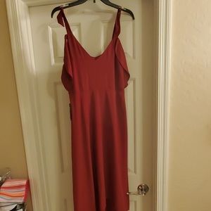 Nwt express high low cold shoulders red dress